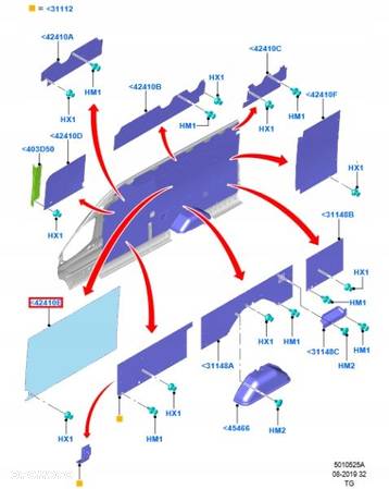 TRANSIT MK8 PANEL OBICIE PAKI L4H3 BK31-V31151-JB - 4