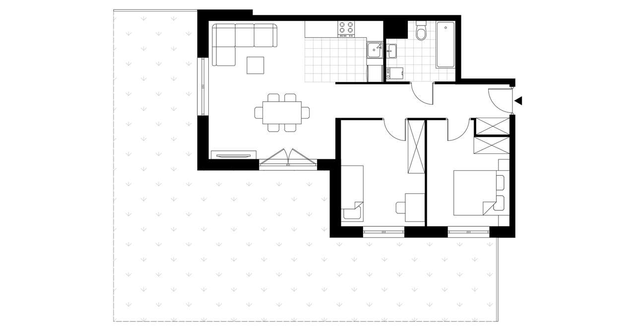 3-pokojowe mieszkanie 62m2 + ogródek - Pełny obrazek: 3/5