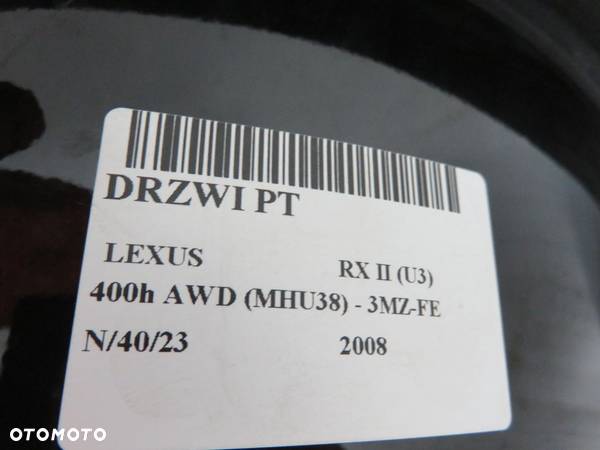 DRZWI PRAWY TYŁ LEXUS RX II 202 - 9