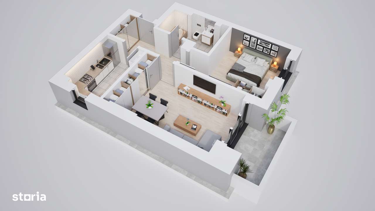 Apartament 2 camere cu parc privat si facilități moderne-1