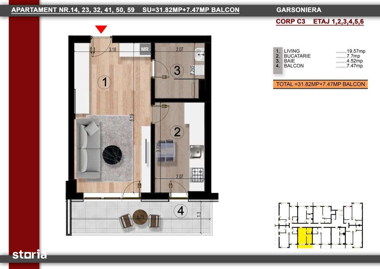 GARSONIERA DECOMANDATA | ACCES METROU BERCENI | FINALIZATA - Imagine principală: 4/4