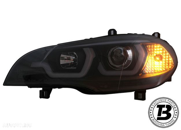 Faruri LED Angel Eyes DRL compatibile cu BMW X5 E70 - 11
