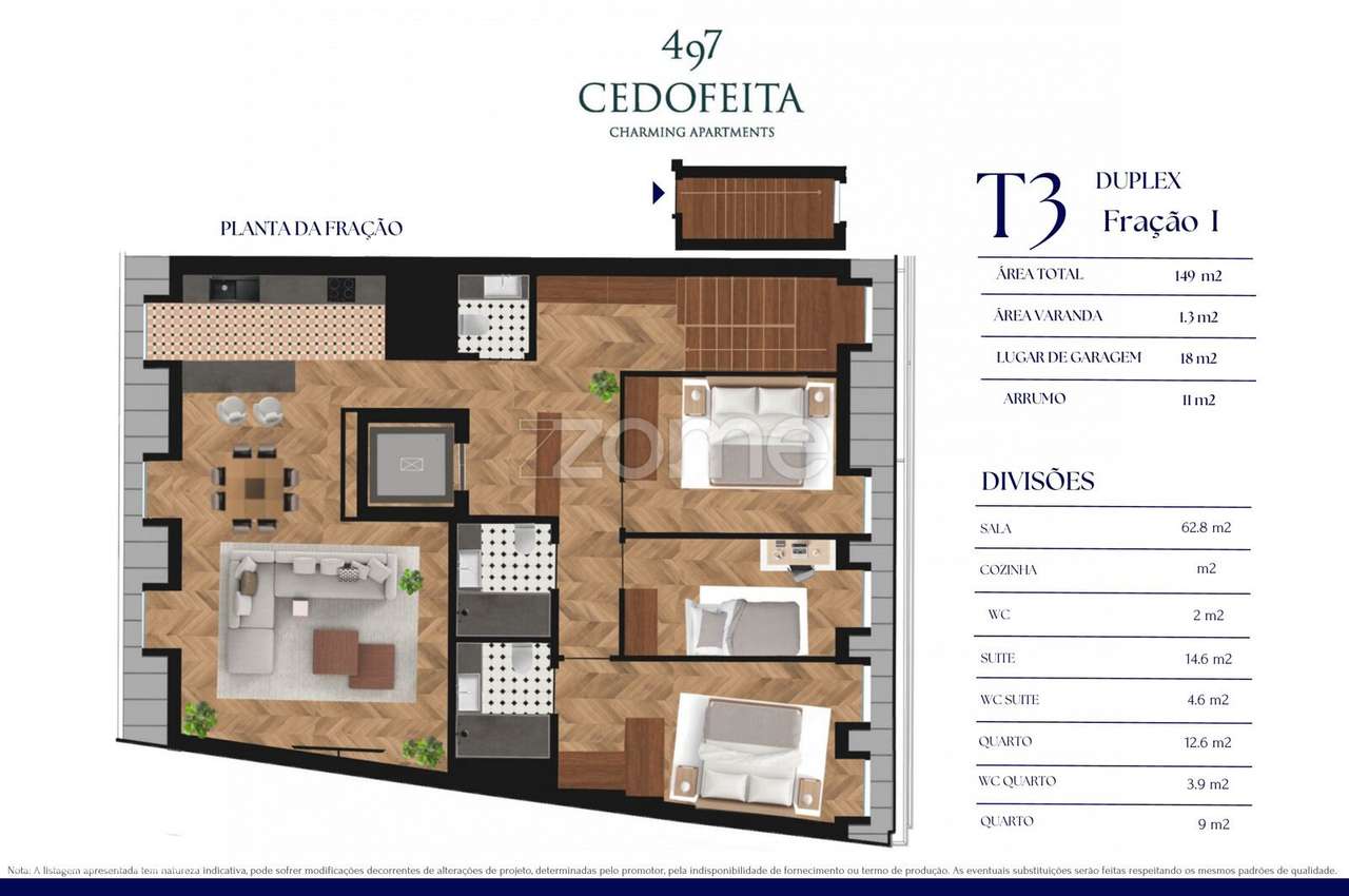 Apartamento T3 Duplex Condominio Cedofeita I - Grande imagem: 3/23