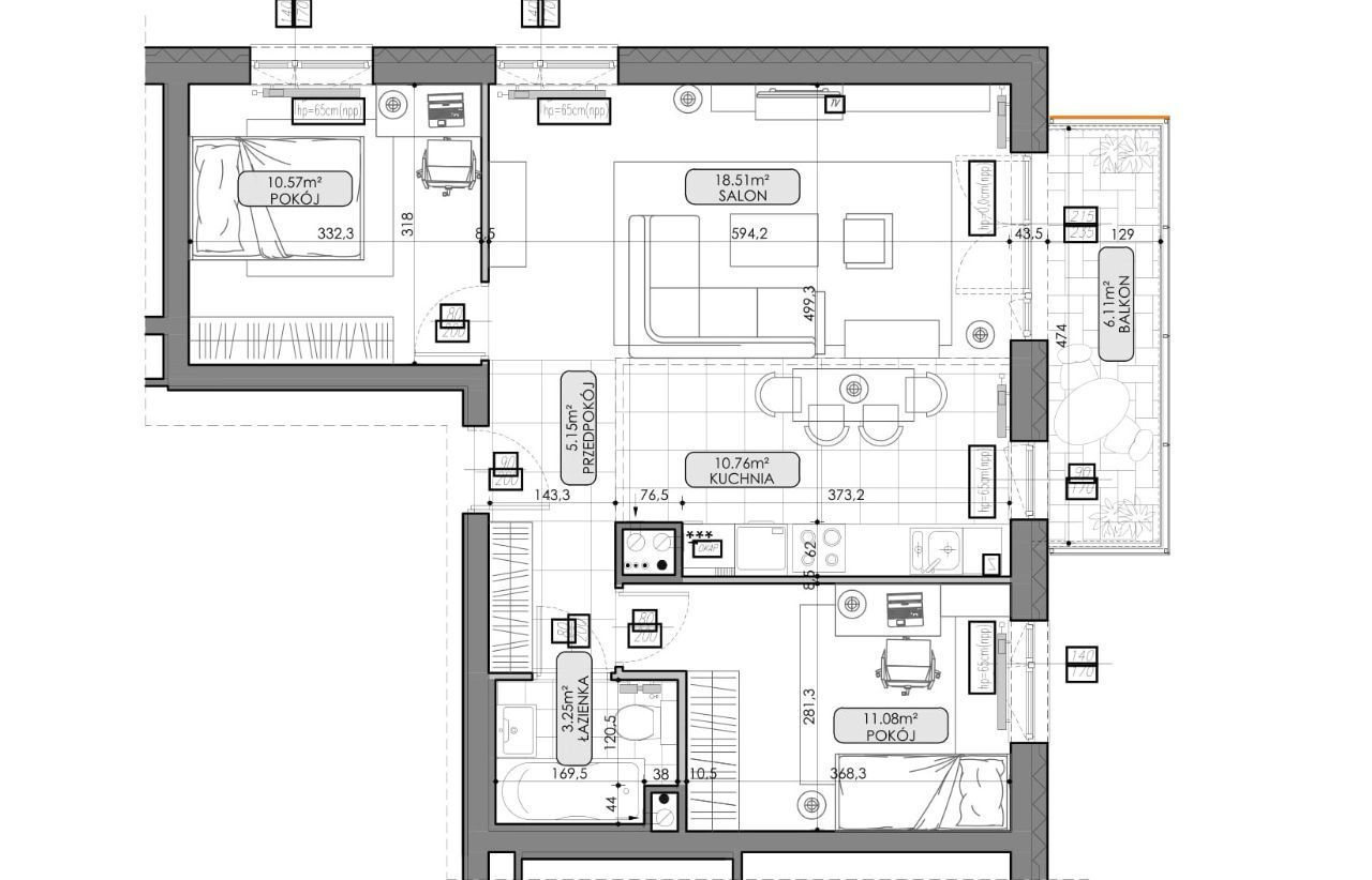 Nowe mieszkanie - 2 sypialnie + salon z AK