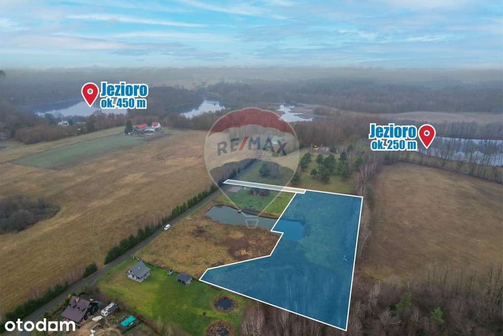 Działka ze stawem, przy jeziorze Wielatowo MPZP-5