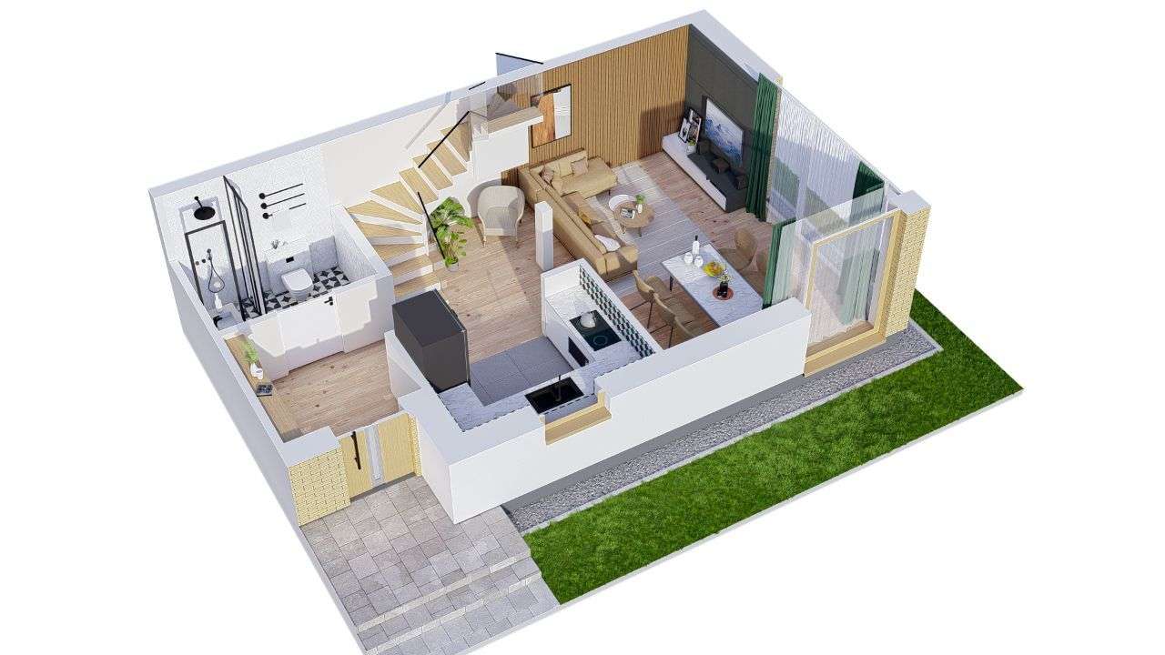 Grodzisk Maz, ul. Nadarzyńska , bliźniak, pompa ciepła, brak czynszu,-7