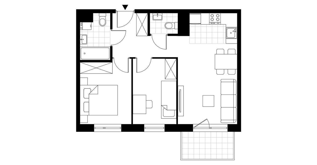 3-pokojowe mieszkanie 52m2 + balkon Bezpośrednio - Pełny obrazek: 3/8