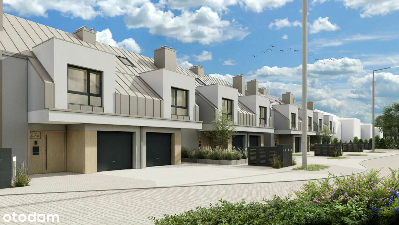 Nowoczesny segment z antresolą, ogrodem i garażem - Wrocław, Swojczyce-0