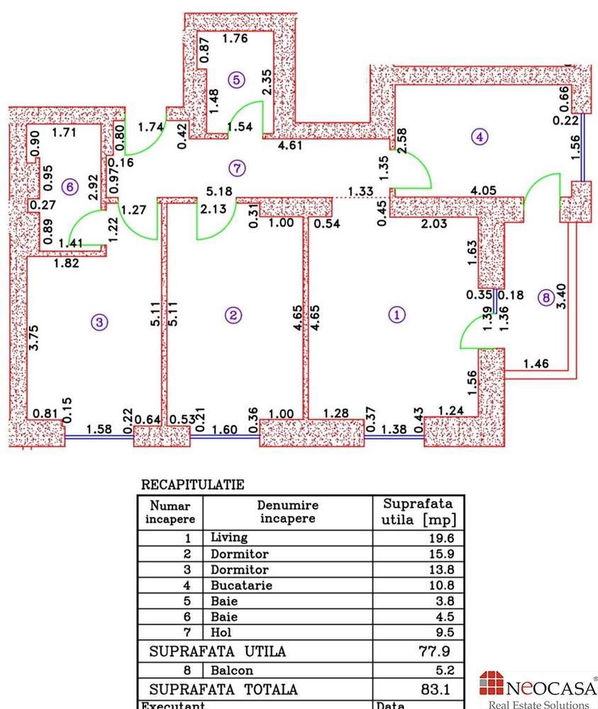 Apartament 3 camere Cortina North |  Etaj 10-10