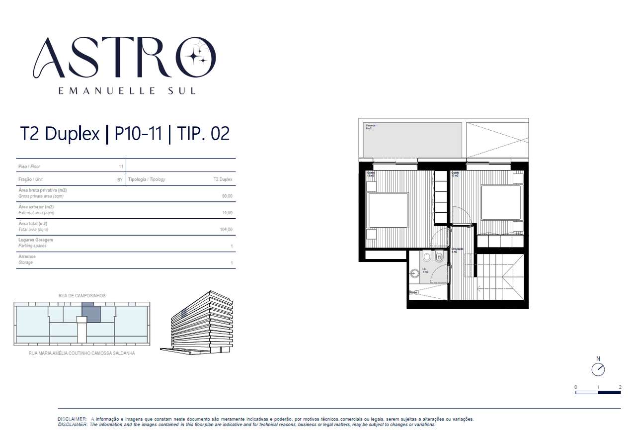 Apartamento T2 duplex em Leça da Palmeira-12