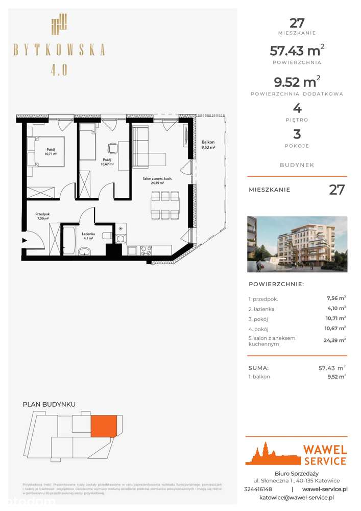 3-pokojowe mieszkanie 57m2 + balkon Bez Prowizji - Pełny obrazek: 2/7