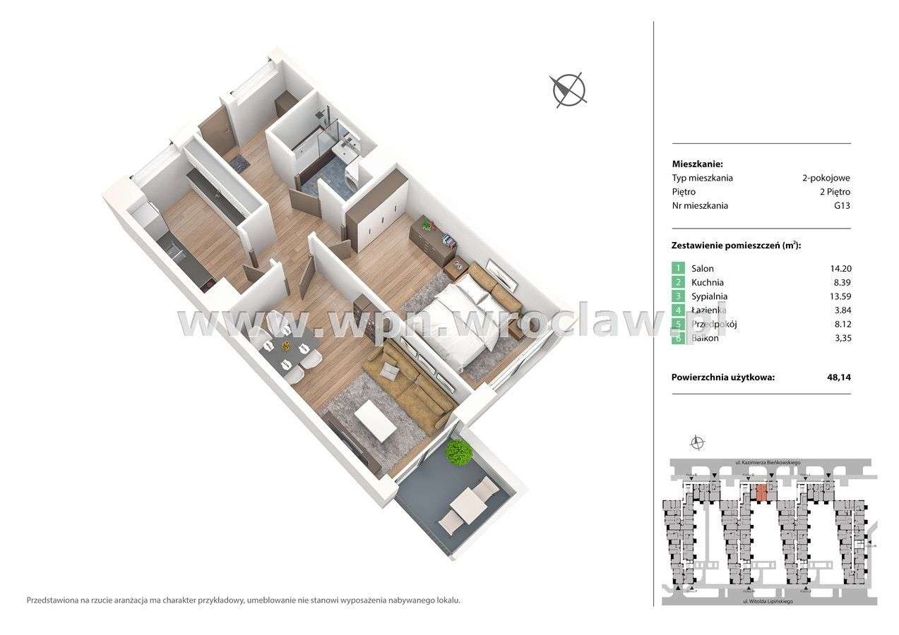 Rozkładowe 2 pokojowe, oddzielna kuchnia, balkon - Pełny obrazek: 4/7