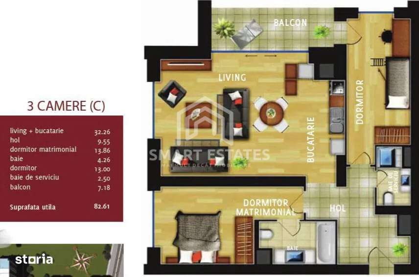 Apartament 3 camere INCITY RESIDENCE - 83 mp-14