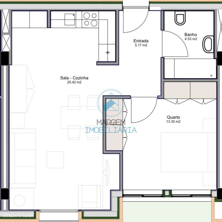 T1´s c/64m2, AC; cozinha open-space; L.garagem + arrumo - Grande imagem: 5/18