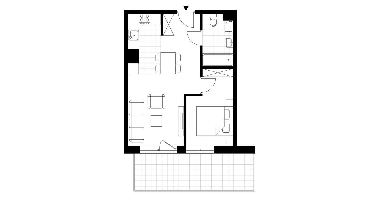 2-pokojowe mieszkanie 39m2 + balkon Bez Prowizji - Pełny obrazek: 4/9