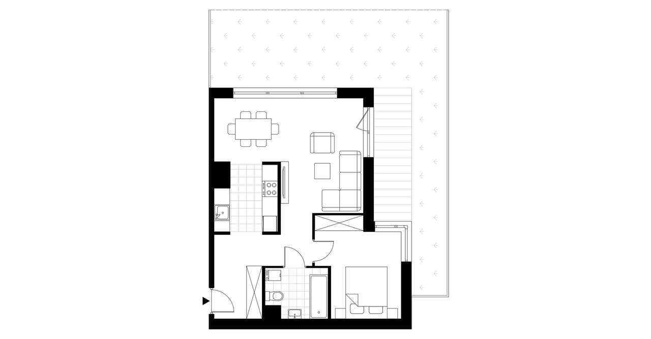 2-pokojowe mieszkanie 55m2 + ogródek - Pełny obrazek: 3/7