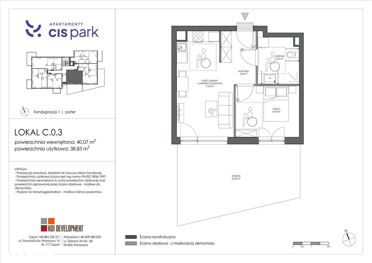 2-pokojowe mieszkanie 38m2 + ogródek Bezpośrednio - Pełny obrazek: 2/9