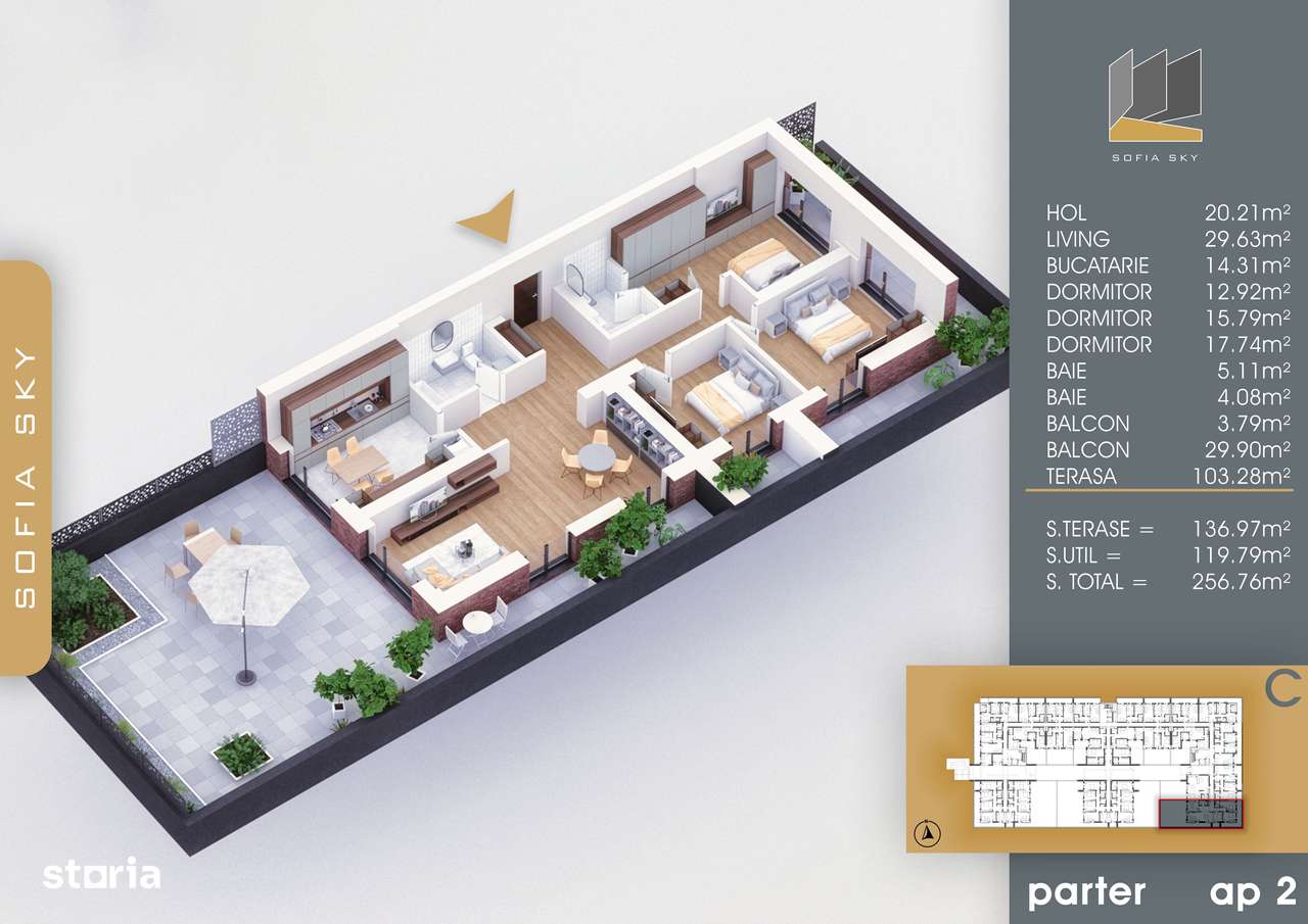 4 camere cu terasa finalizare rapida 700 m Metrou Nicolae Teclu - Imagine principală: 1/10