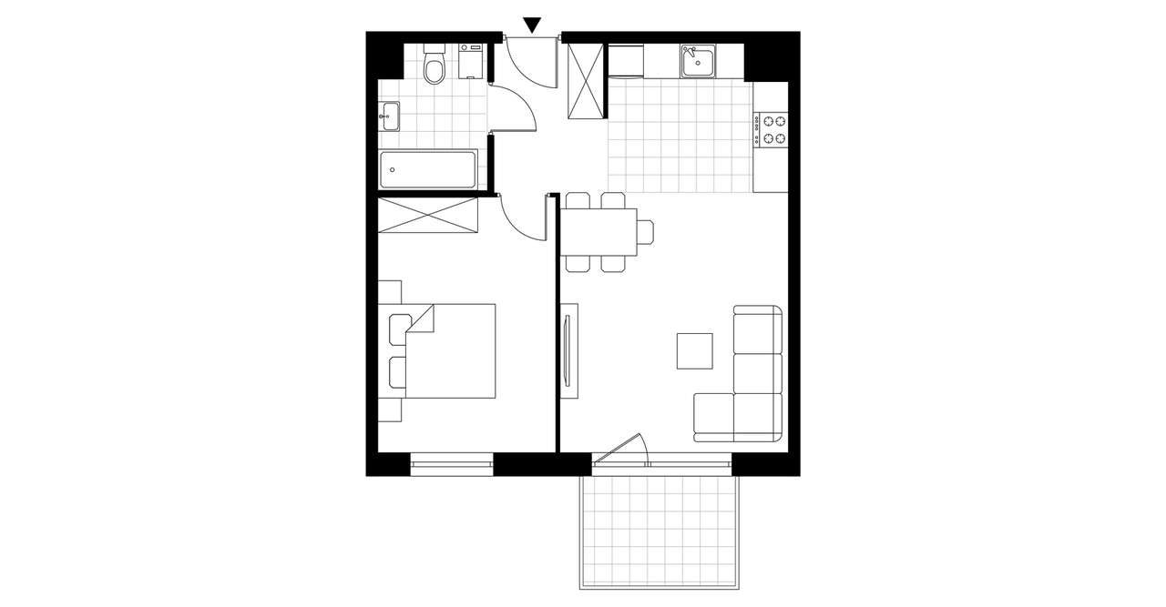 2-pokojowe mieszkanie 46m2 + balkon Bezpośrednio - Pełny obrazek: 4/6