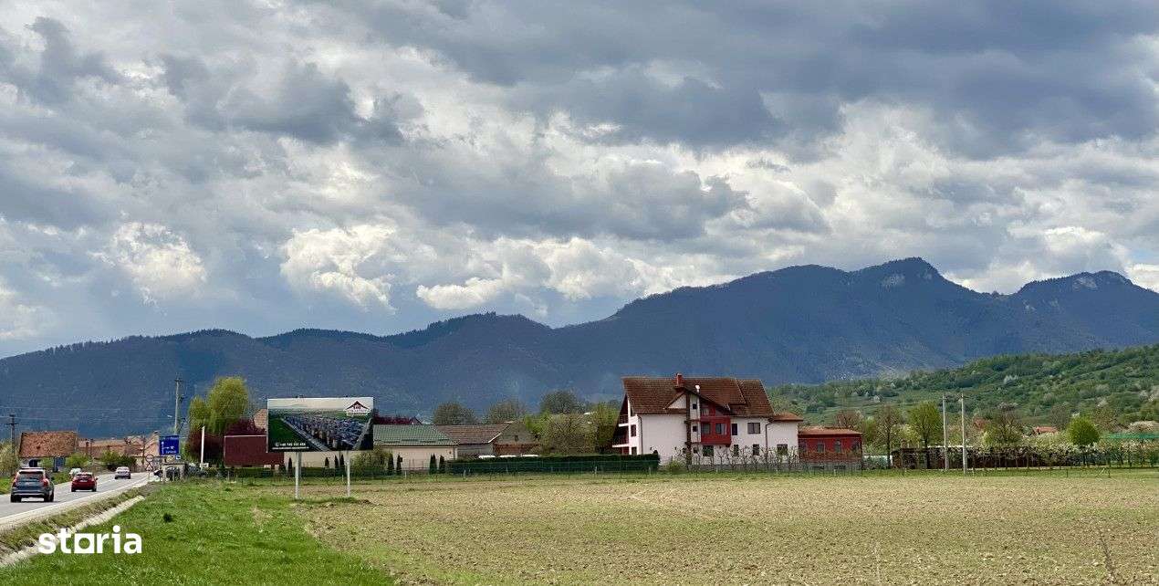 Teren plat P +4 Bran, panoramic munti, DN73, toate utilitatile - Imagine principală: 5/16