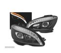 FARÓIS LED TUBE LIGHT DINÂMICO PARA MERCEDES "W204" 07-10 BLACK PRETO - 1