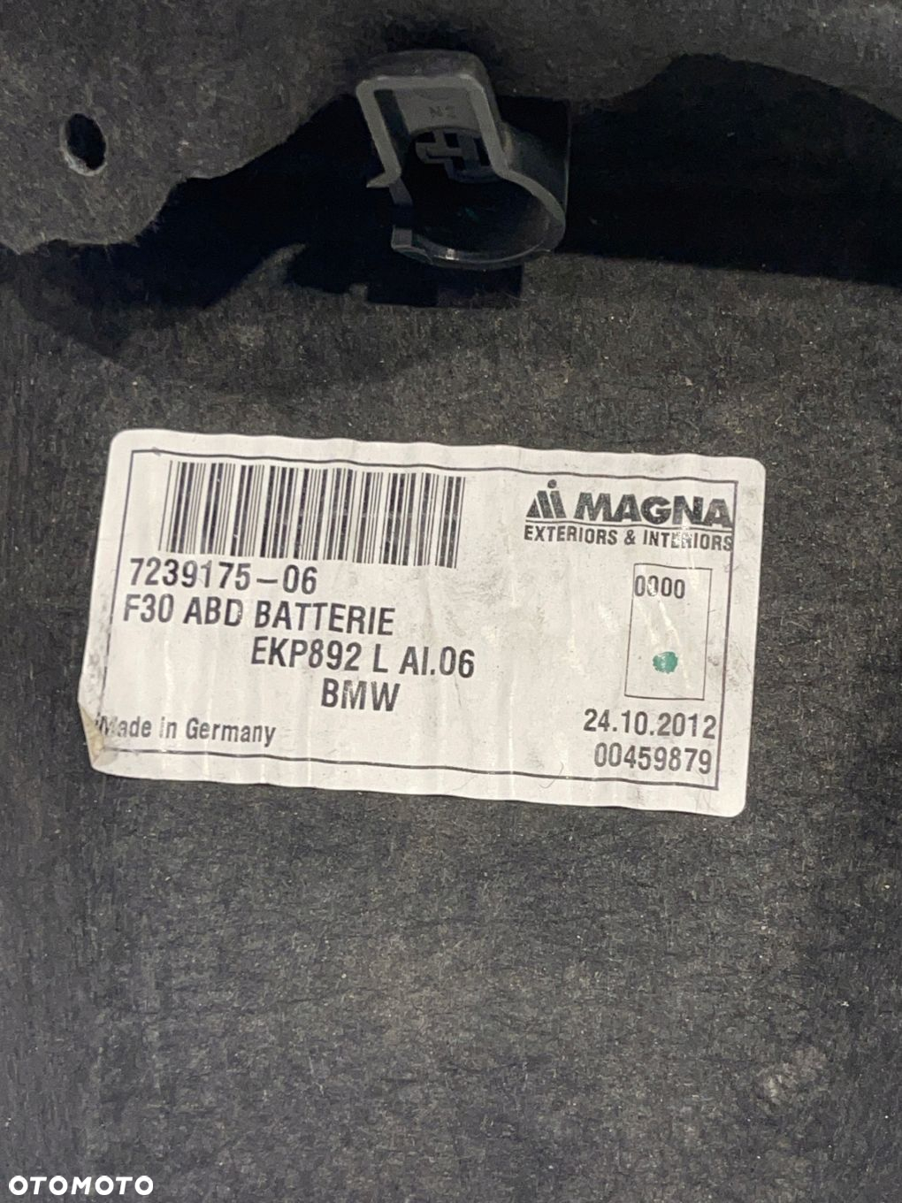 BMW F30 BOCZEK TAPICERKA BAGAŻNIKA PRAWA 7239175 7246296 - 3