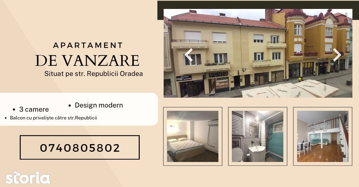 De vanzare- Apartament situat pe str.Republicii in Oradea !