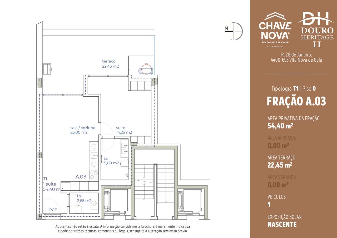 Apartamento T1 Novo em Santa Marinha (VL8)/Linha Rubi-38