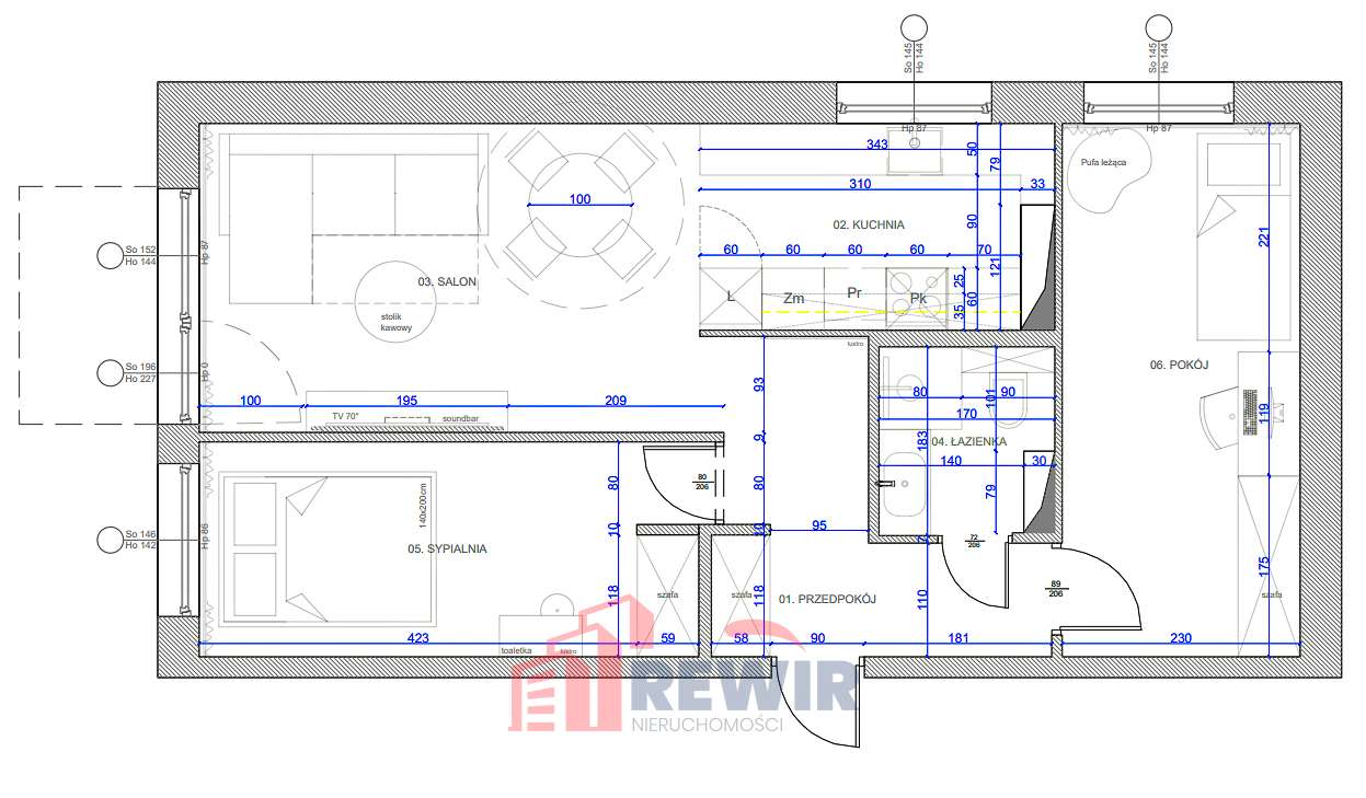 Mieszkanie 3-pokojowe przy ul.Grunwaladzkiej-16