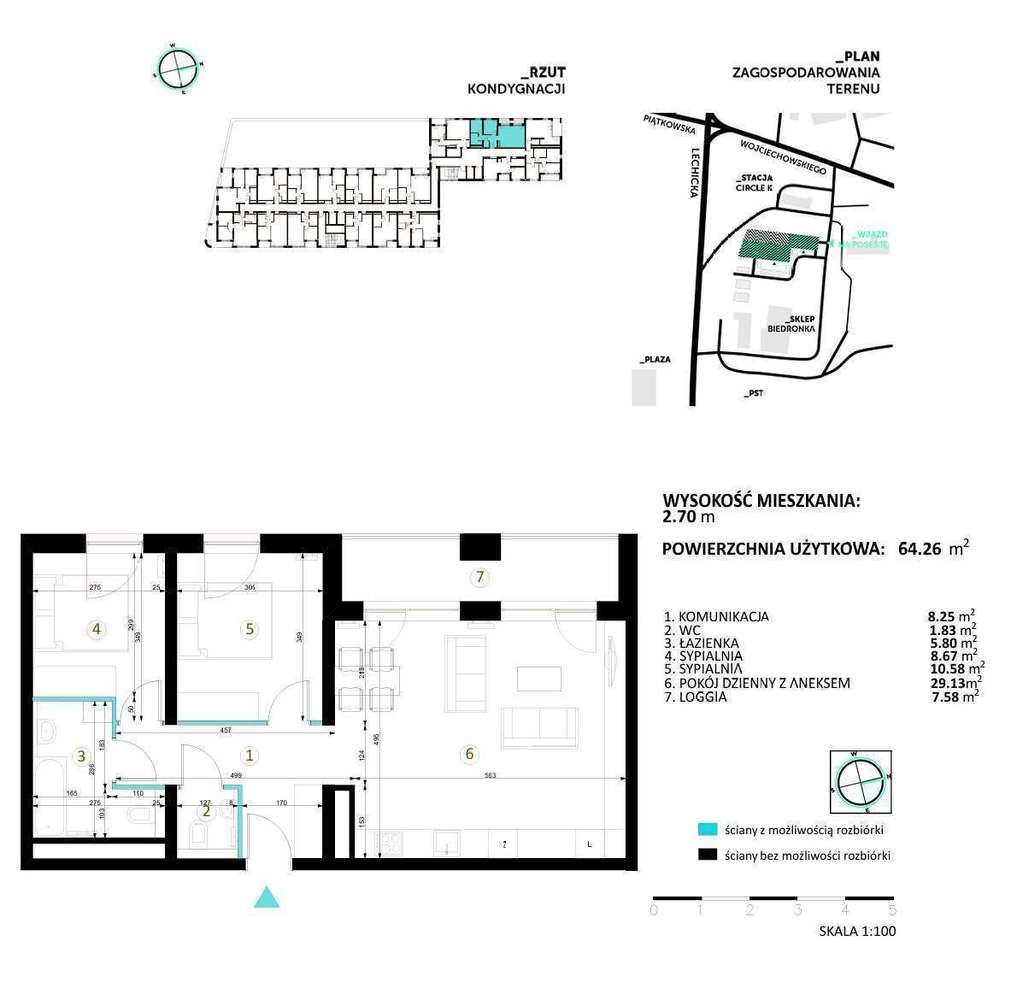 3 pokojowe z dużą loggią w nowym budynku | garderoba-1