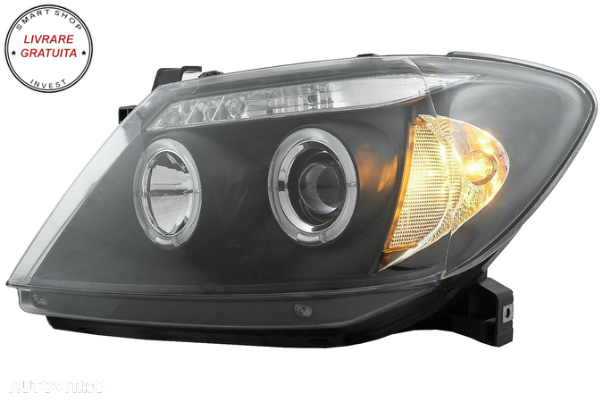 Faruri Angel Eyes Toyota Hilux (2005-2011) Negru- livrare gratuita - 7