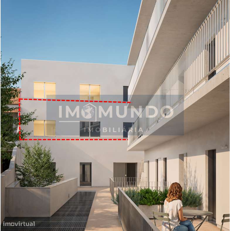 Moderno T2 com Vista para Jardim - Novo Condomínio Fechado Porto-0