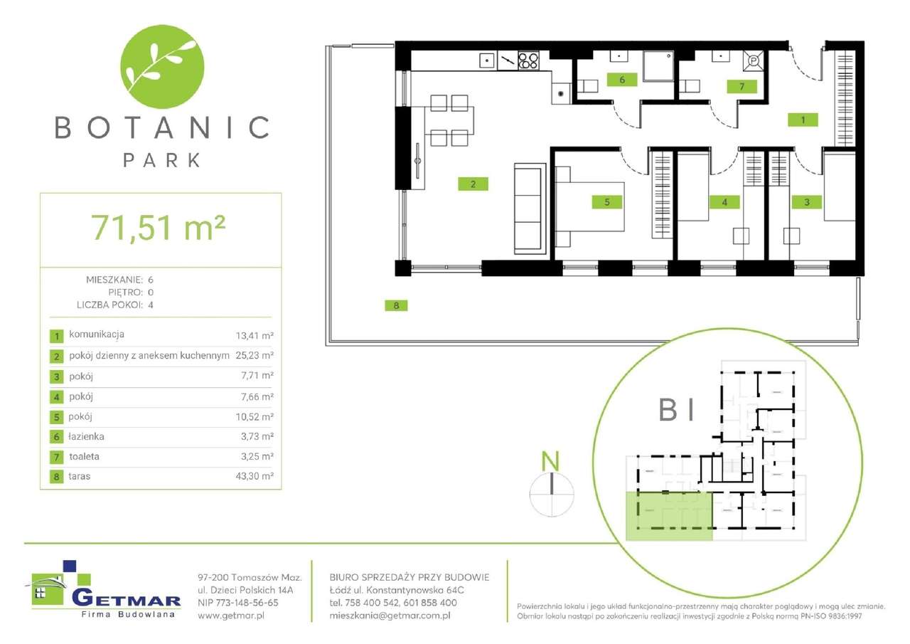 Botanic Park | atrakcyjny apartament nr 6 - Pełny obrazek: 2/7