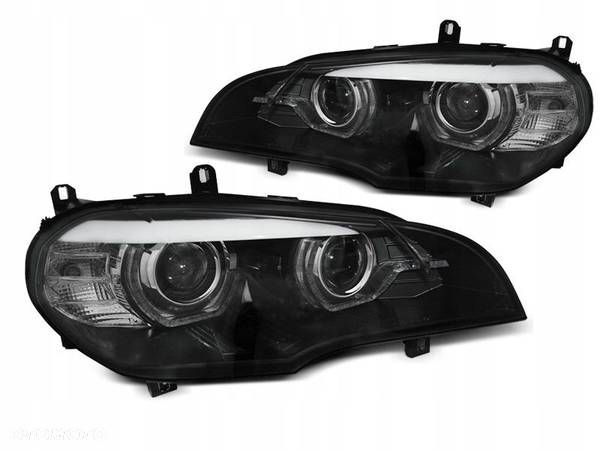 LAMPY PRZEDNIE BMW X5 E70 07-10 RINGI XENON AFS - 1