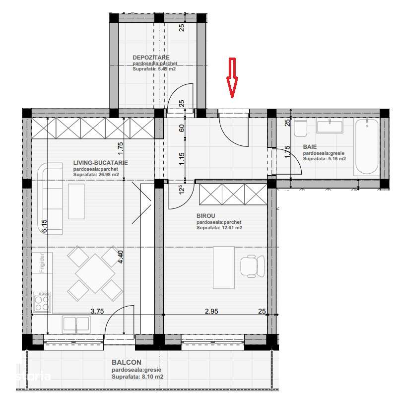 Oferta! Apartament 2 Camere Spațios, Etaj Intermediar, 74 970 €.-9