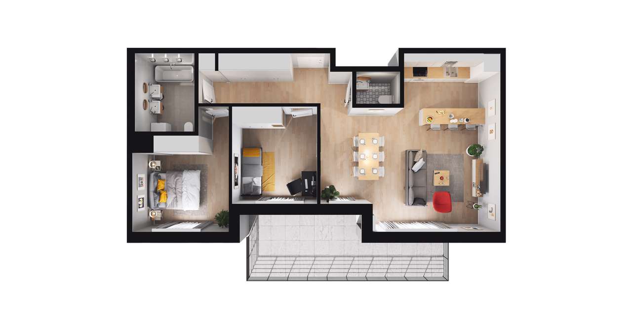 3-pokojowe mieszkanie 74m2 + balkon Bez Prowizji - Pełny obrazek: 2/8