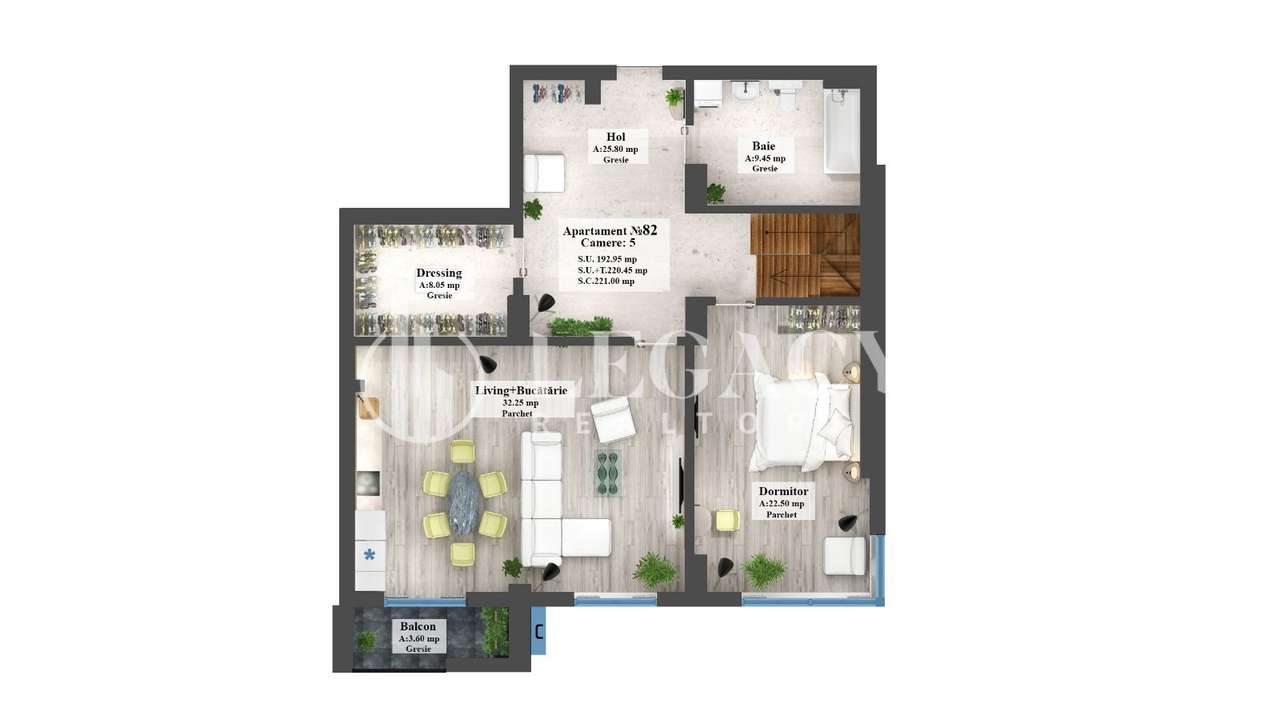 Vânzare - Penthouse zona Copou, 192.95 mp utili + 27.50 mp terasă - Imagine principală: 3/8