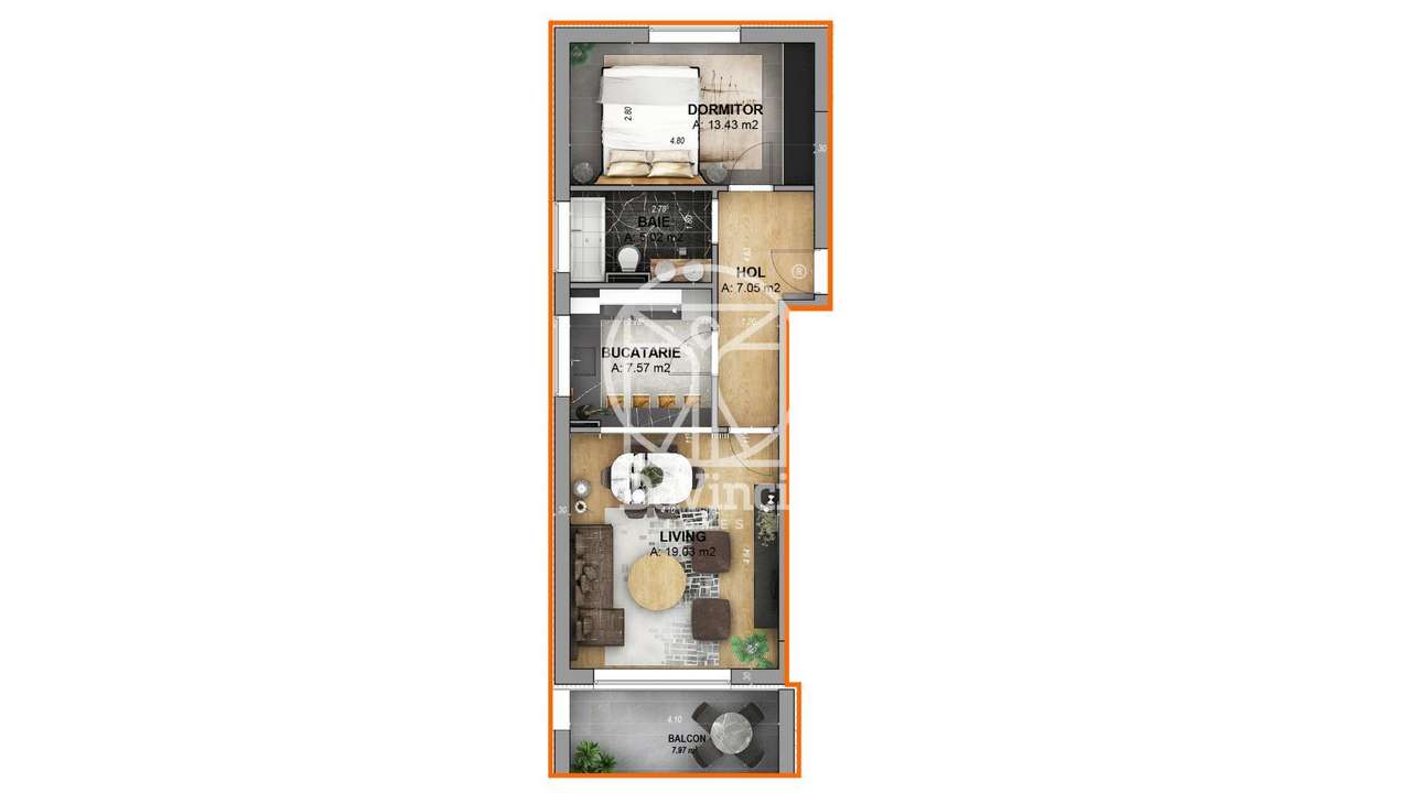Apartament 2 camere, 52.26 mp,u mobilat si utilat - direct dezvoltator - Imagine principală: 5/11
