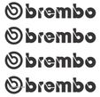 Set 4 Buc Sticker Etriere Brembo Negru - 2