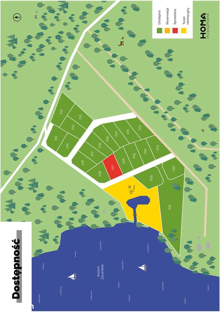 Działka z widokiem na jezioro  – Osada Żółte, dostęp do jeziora.-5