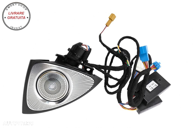 Pachet Grile de aerisire Ornament Difuzor Tweeter LED rotativ 64 culori Mercedes S- livrare gratuita - 3