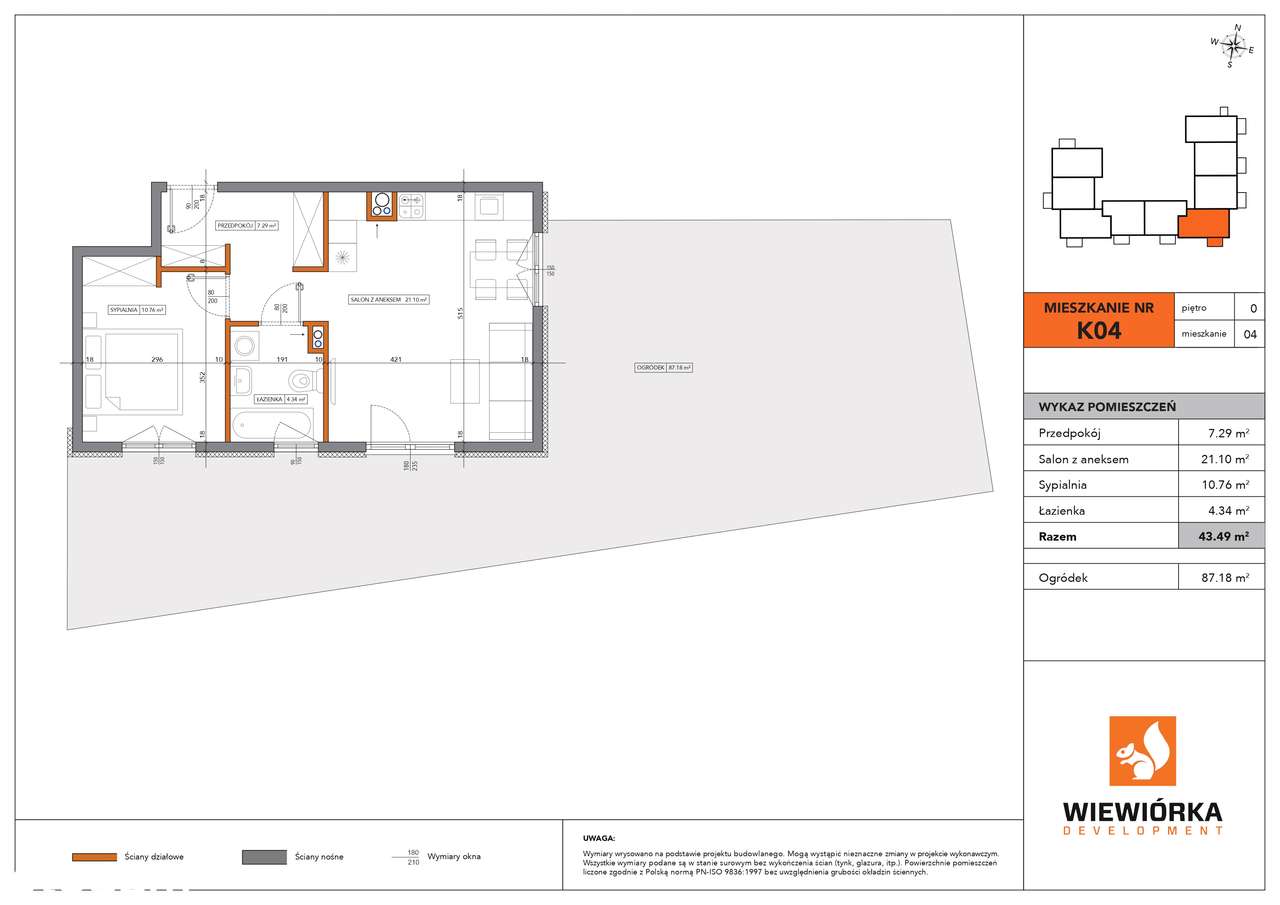 Nowa Sportowa | mieszkanie 2-pok. | K04 ogródek - Pełny obrazek: 2/6