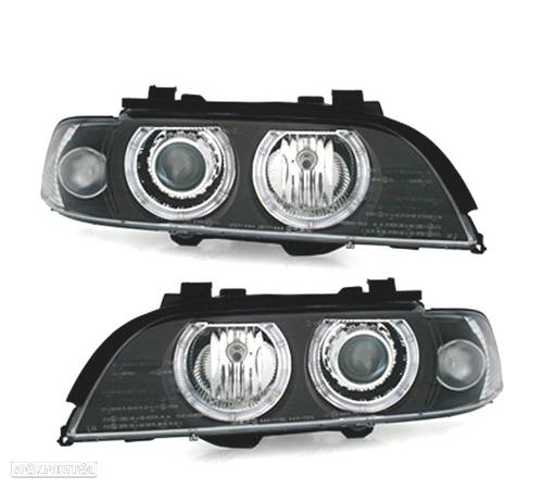 FAROIS ANGEL EYES PARA BMW SERIE 5 E39 FUNDO PRETO - 2