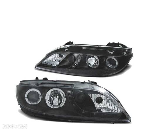 FARÓIS LED ANGEL EYES PARA MAZDA 6 02-07 BLACK PRETO - 2