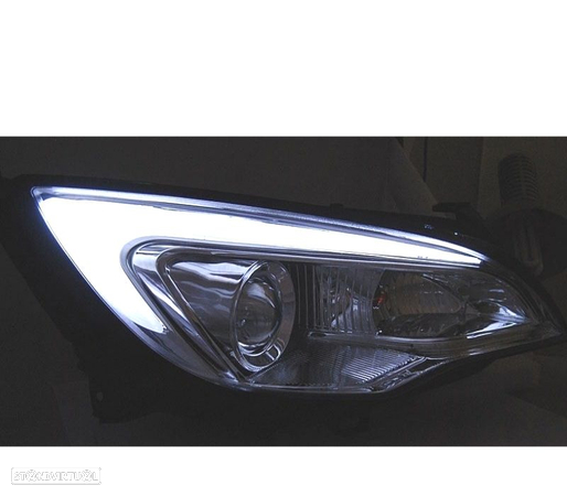 CONJUNTO DE FARÓIS PARA OPEL ASTRA J 10-15 TUBE LIGHT DRL LUZ DIURNA CROMADO - 2