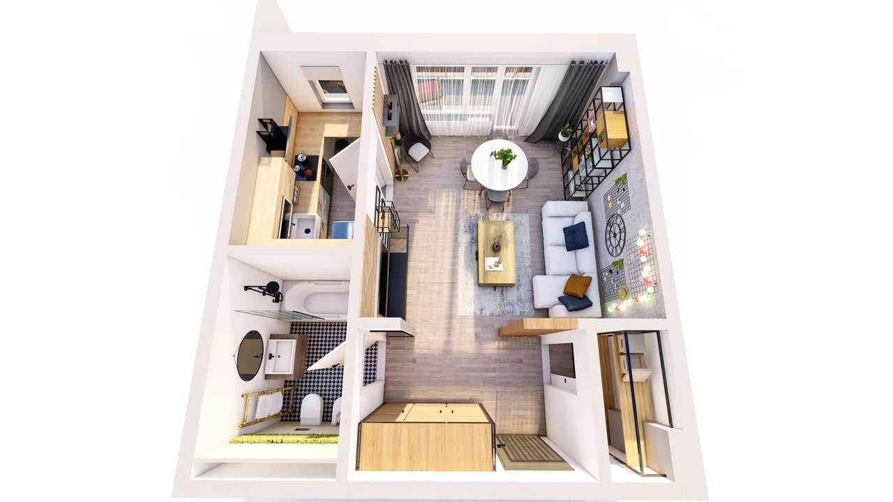 Garsonieră Premium-45,80mp- ARMONIA RESIDENCE-Tractorul-Zona Coresi - Imagine principală: 5/22