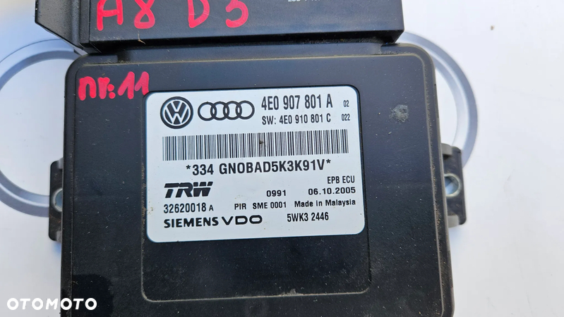 Audi A8 D3 Moduł hamulca ręcznego Sterownik  4E0907801A  4E0910801C - 2
