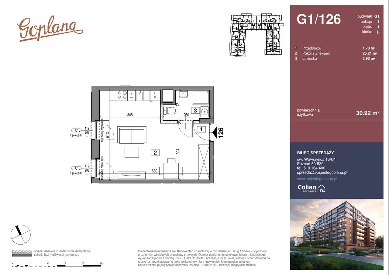 Osiedle Goplana | mieszkanie 1-pok. | G1/126 - Pełny obrazek: 2/7