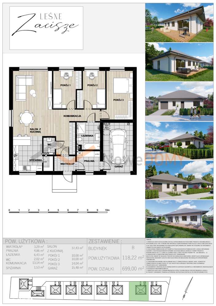 CENA PROMOCYJNA! Parterowy Dom PRZY LESIE w Buku DUŻA DZIAŁKA 0% prow.-10