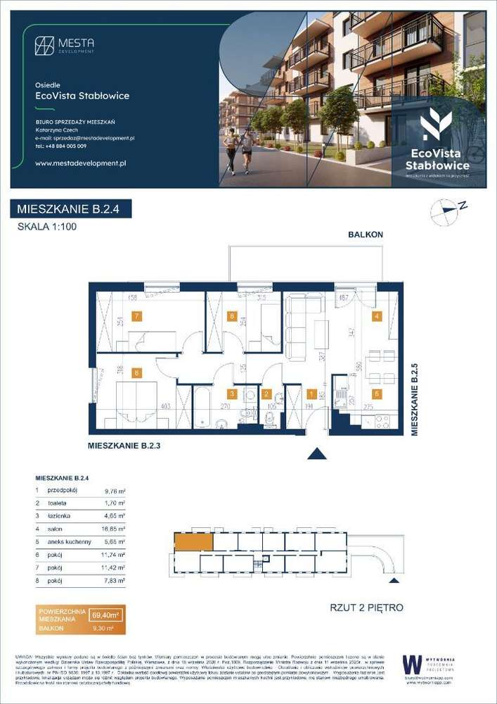GOTOWE 4 pokojowe mieszkanie Vista Eco B.2.4, UL.ŁOMNICKA 8 - Pełny obrazek: 3/12